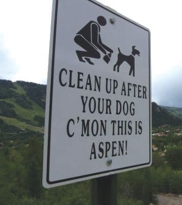 Dog poop sign